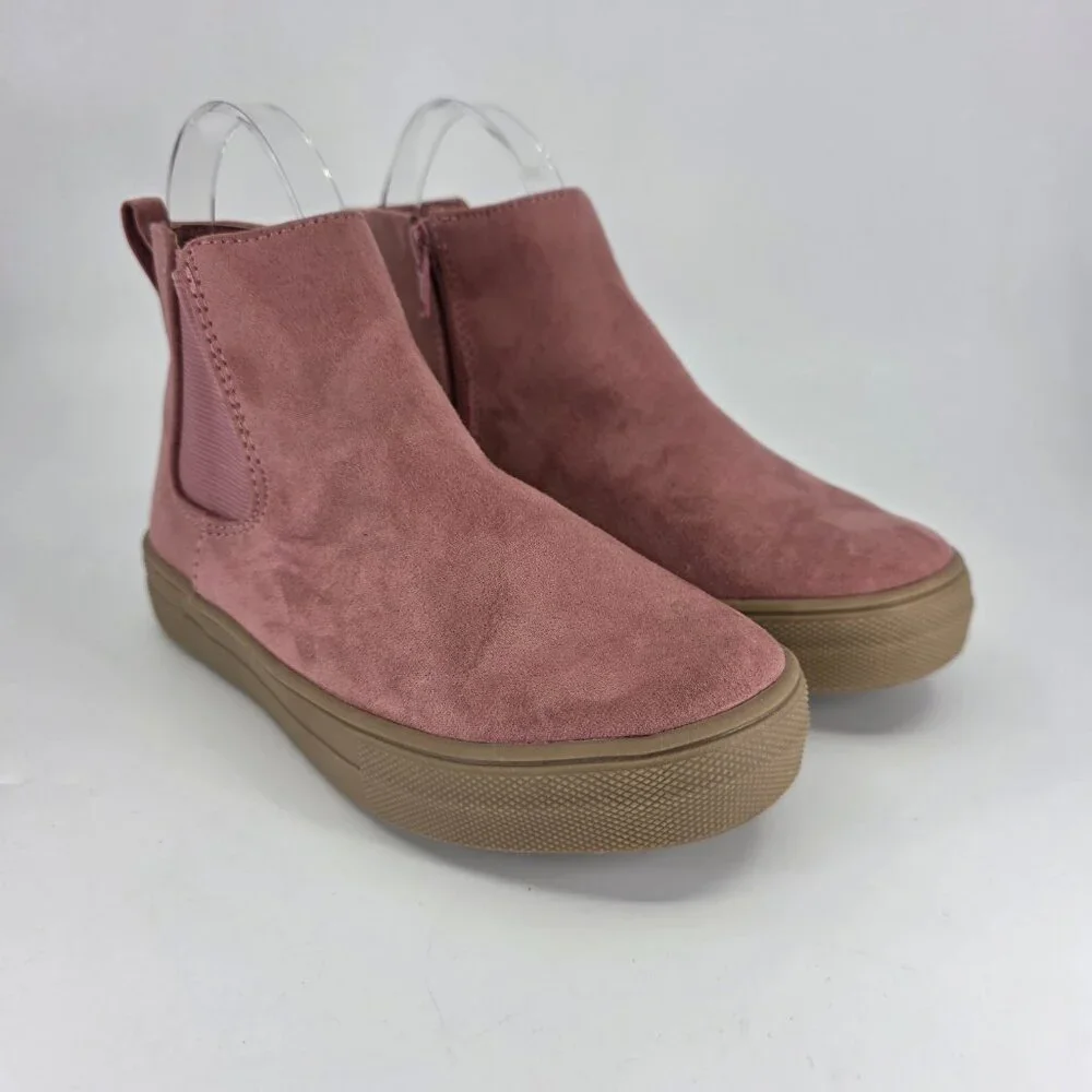 GAP Girls Shoes Size 1 Dusty Pink Chukka Boots Gum Sole Rosetta Hightop Suede